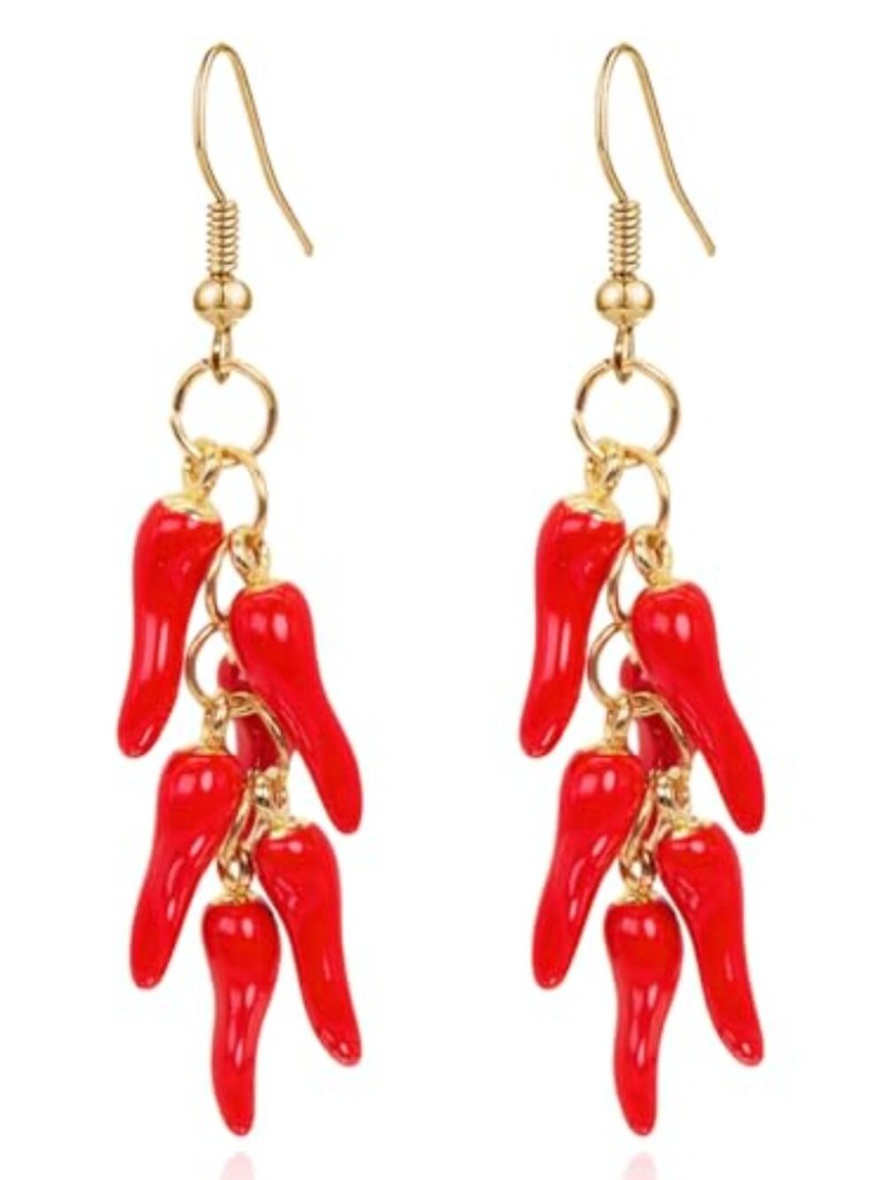 Red Chili Hot Pepper Resin Simulation Vegetable Food Dangle Earring Hot Spicy